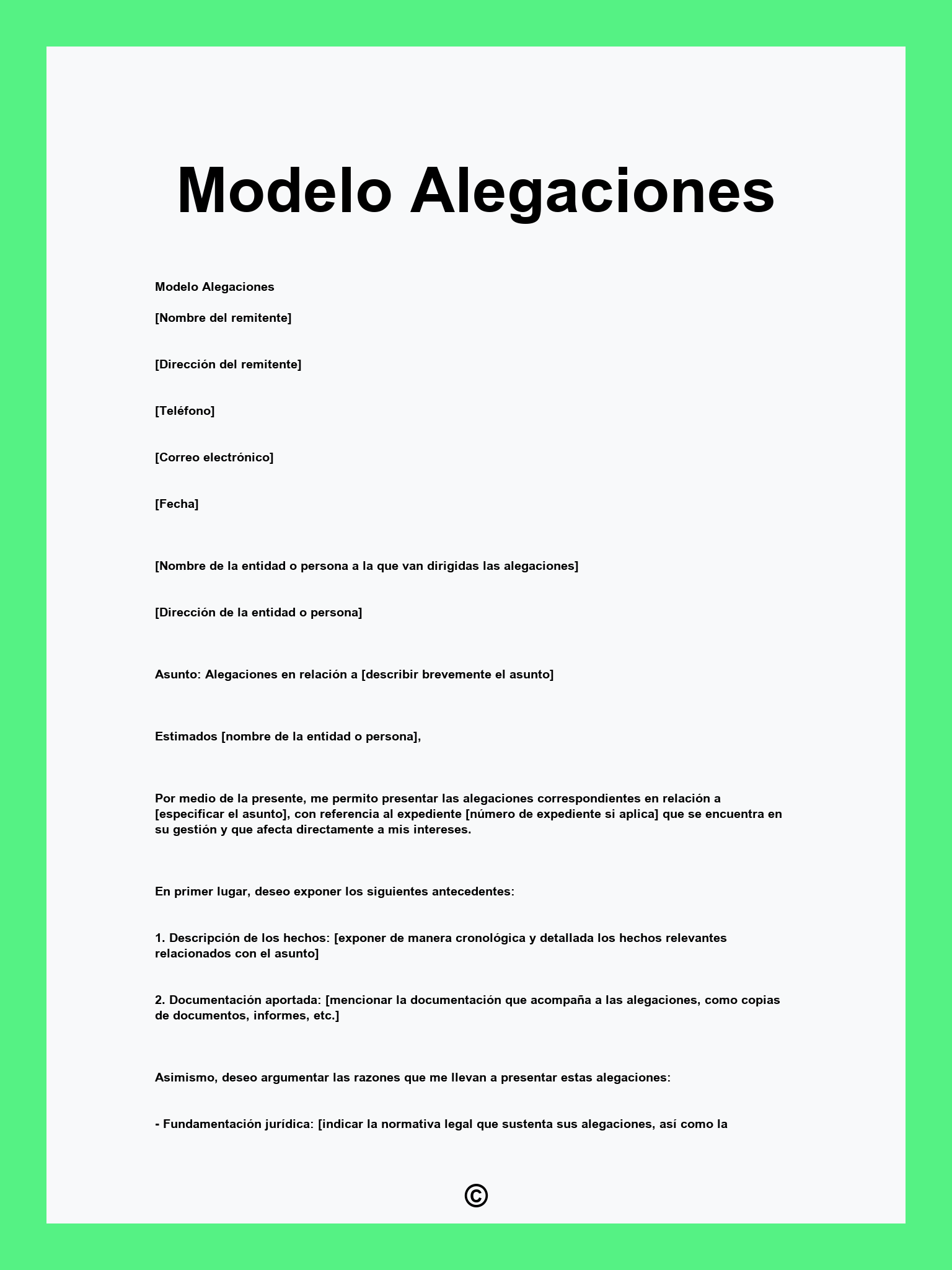 Modelo Alegaciones