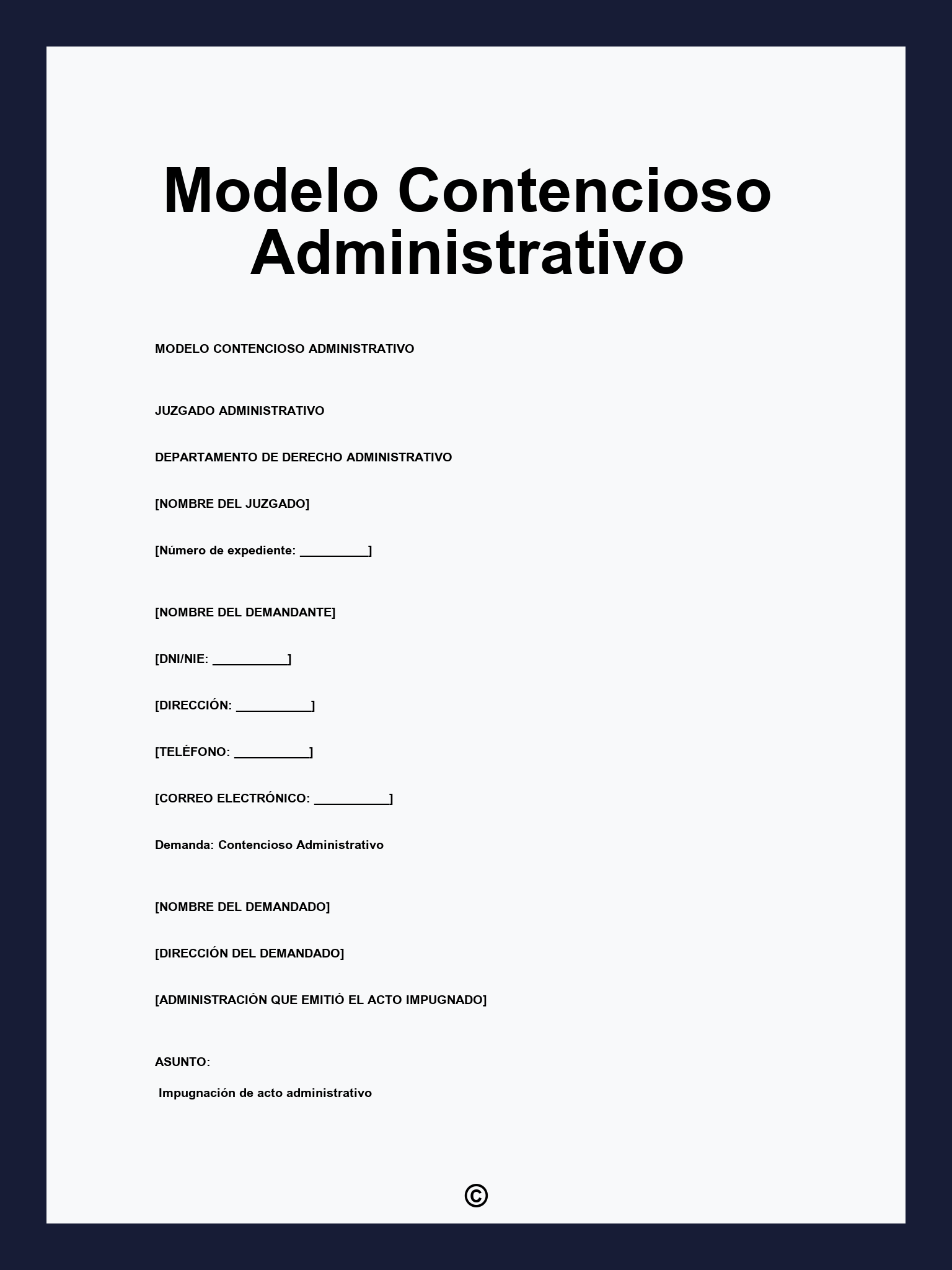Modelo Contencioso Administrativo