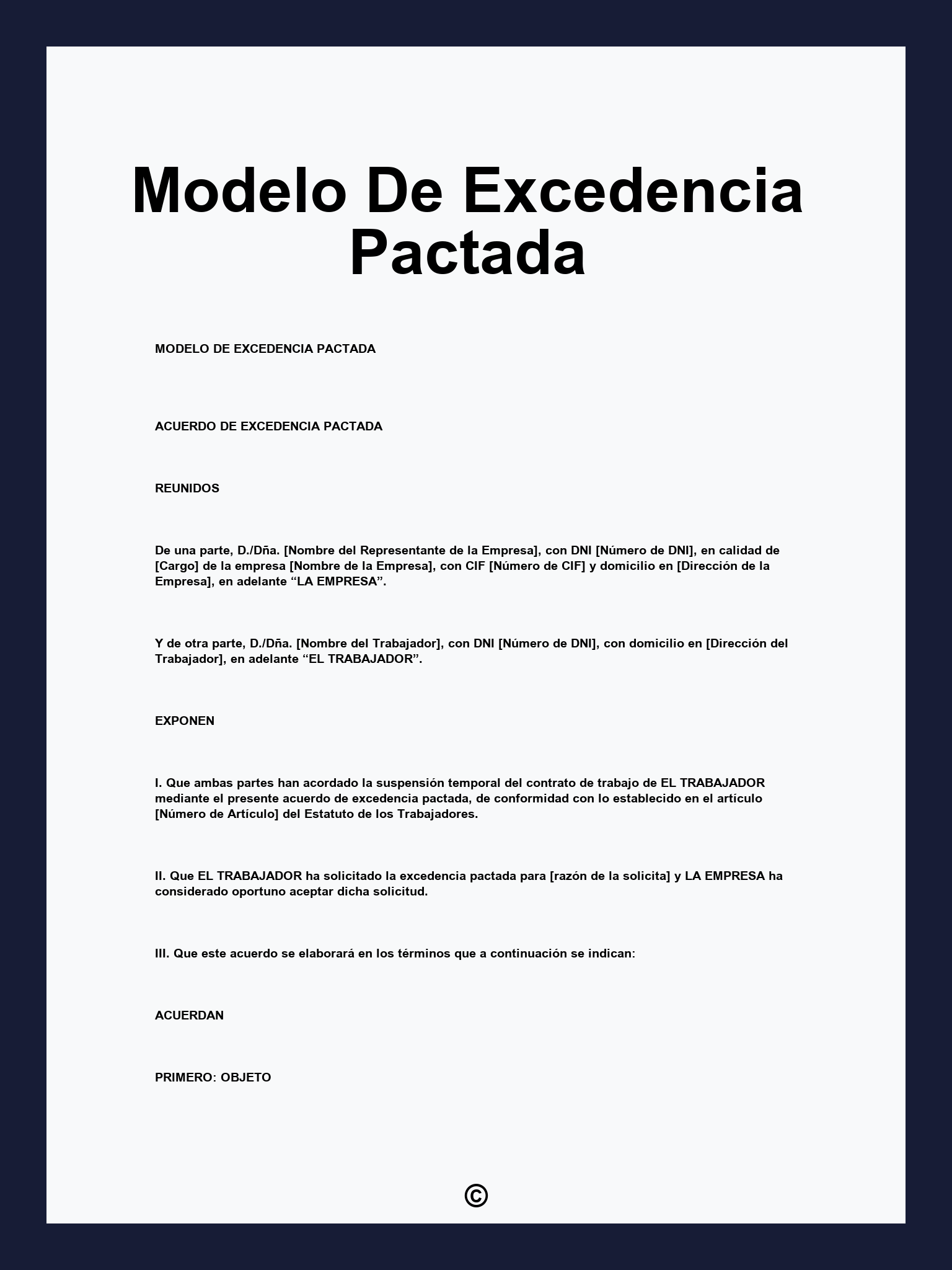 Modelo De Excedencia Pactada
