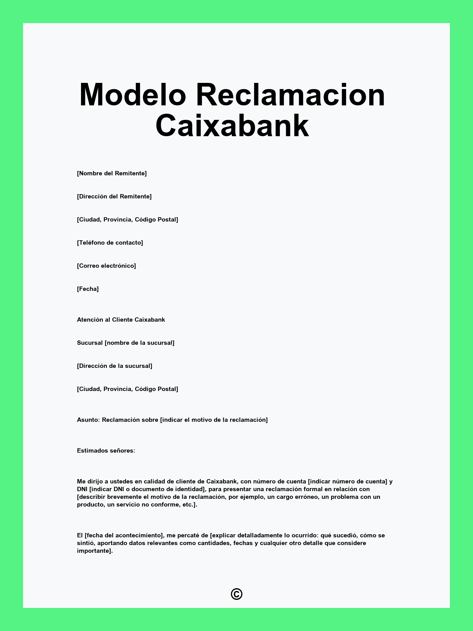 Modelo Reclamacion Caixabank