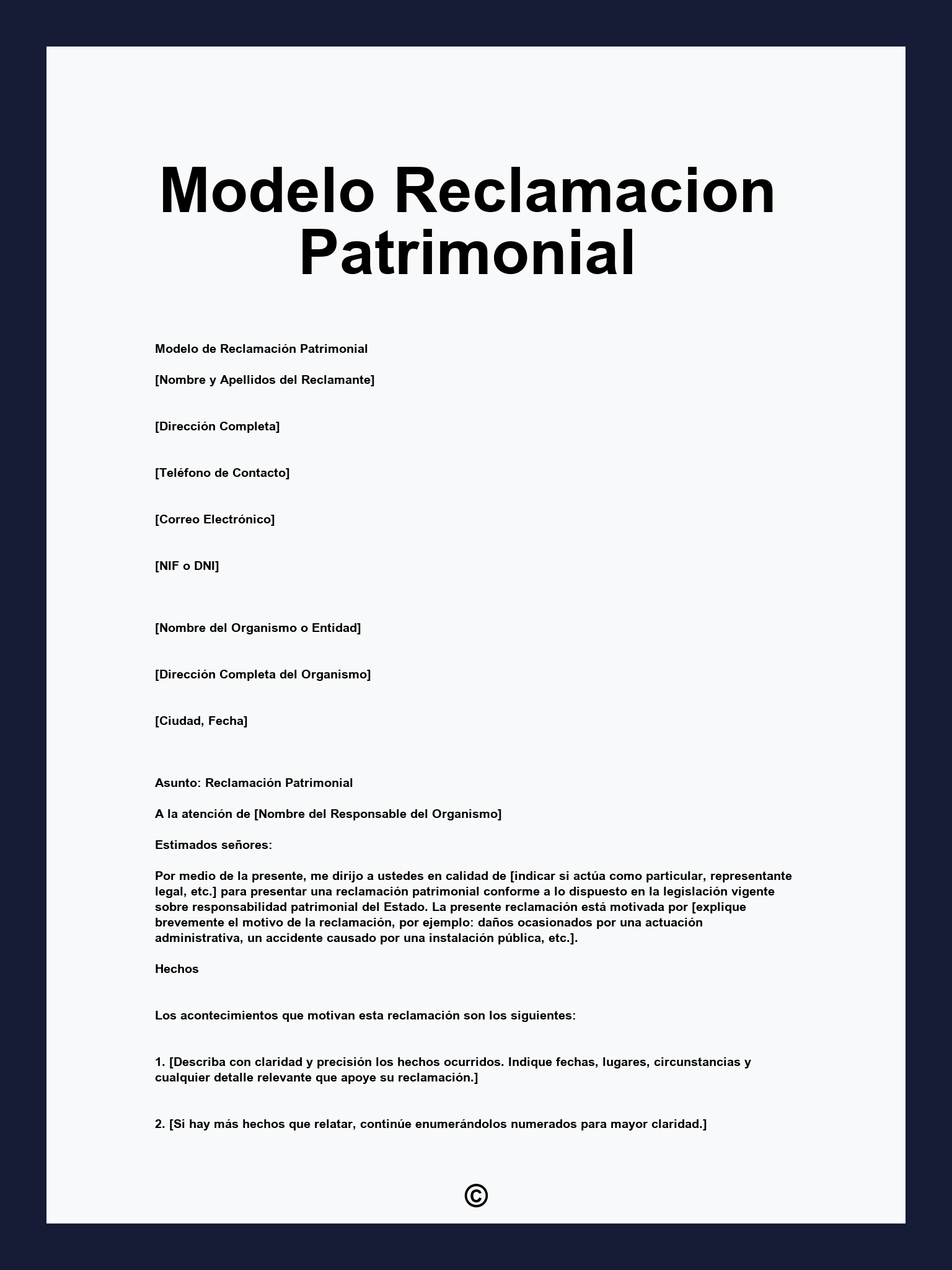 Modelo Reclamacion Patrimonial