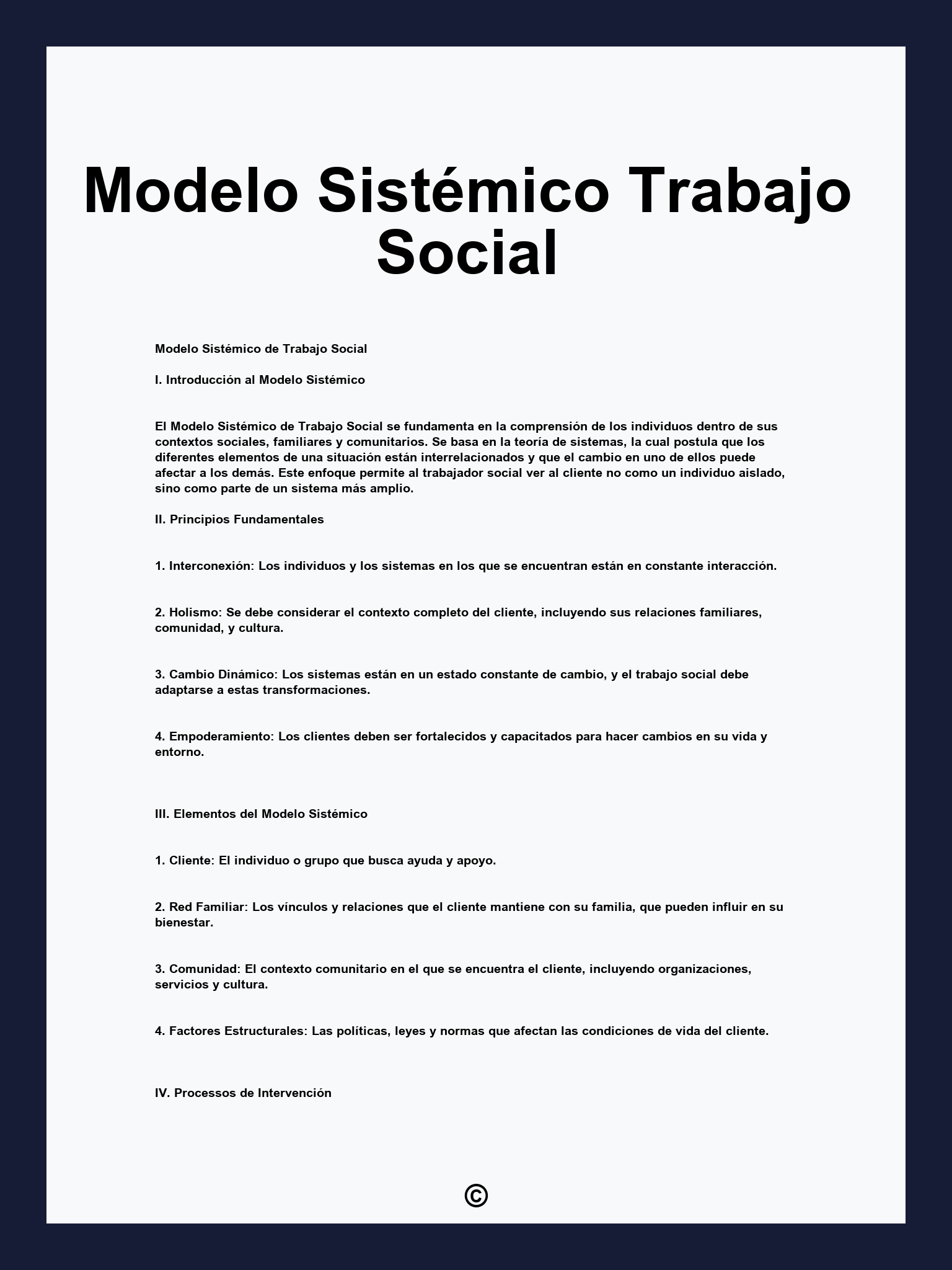 Modelo Sistémico Trabajo Social